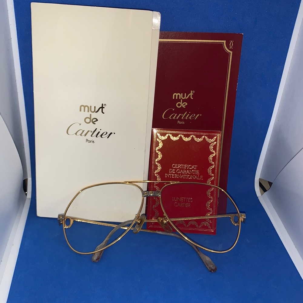 Rare 🔥 Cartier Vendome Santos Aviator Frames only James Bond 18K Gold Plated